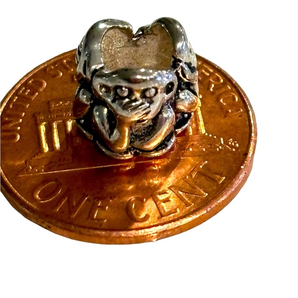 Three Monkeys Sterling Silver Charm - Picture 2 of 5